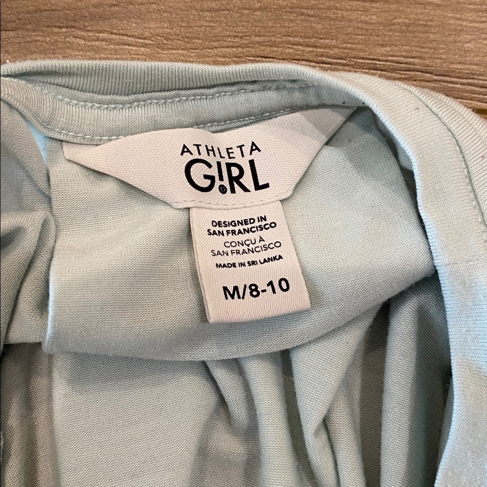 Athleta Light Blue Scoop Neck Short Sleeve Tee - Picture 2 of 3